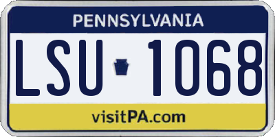 PA license plate LSU1068