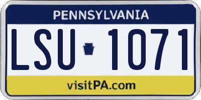 PA license plate LSU1071