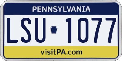 PA license plate LSU1077