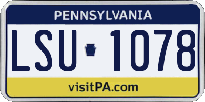 PA license plate LSU1078