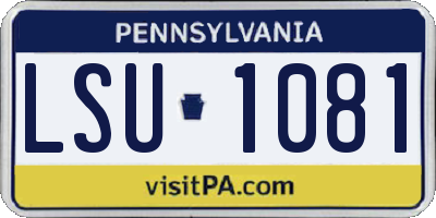 PA license plate LSU1081