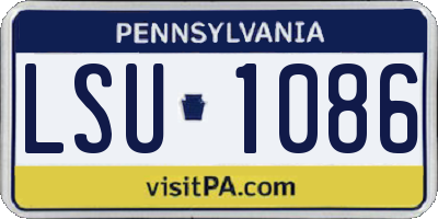 PA license plate LSU1086