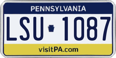 PA license plate LSU1087
