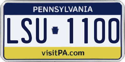 PA license plate LSU1100