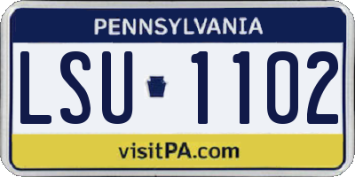 PA license plate LSU1102