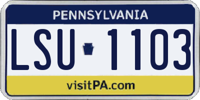 PA license plate LSU1103