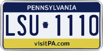 PA license plate LSU1110