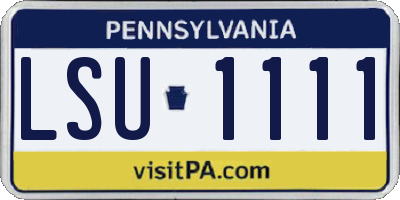 PA license plate LSU1111