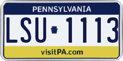 PA license plate LSU1113