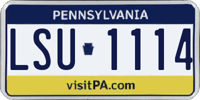 PA license plate LSU1114