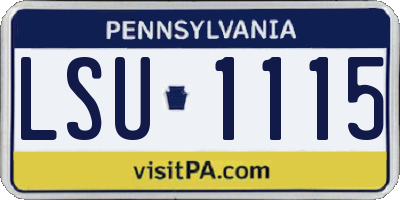 PA license plate LSU1115