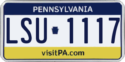 PA license plate LSU1117