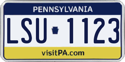 PA license plate LSU1123