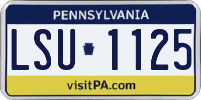 PA license plate LSU1125