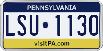 PA license plate LSU1130