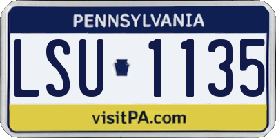 PA license plate LSU1135