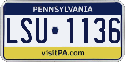 PA license plate LSU1136