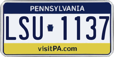 PA license plate LSU1137