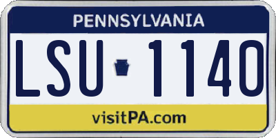 PA license plate LSU1140
