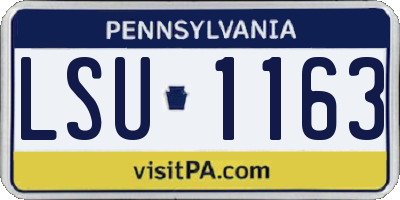 PA license plate LSU1163