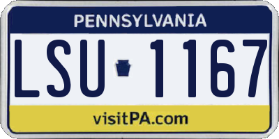 PA license plate LSU1167