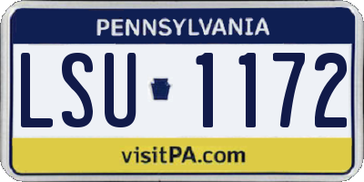 PA license plate LSU1172