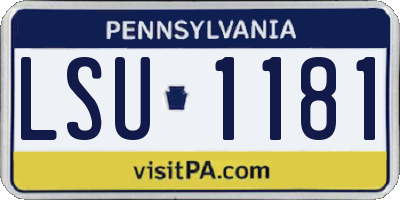 PA license plate LSU1181
