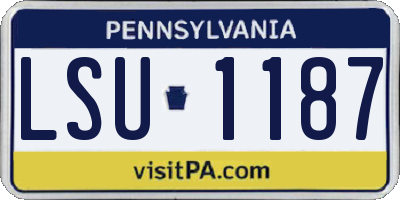 PA license plate LSU1187