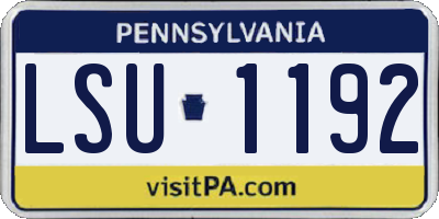PA license plate LSU1192