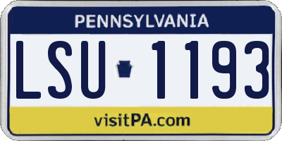 PA license plate LSU1193