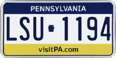 PA license plate LSU1194