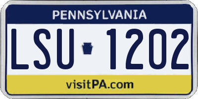 PA license plate LSU1202
