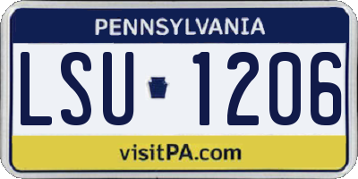 PA license plate LSU1206