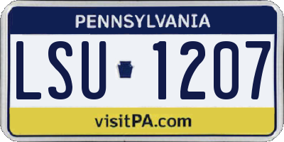 PA license plate LSU1207