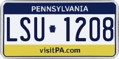 PA license plate LSU1208