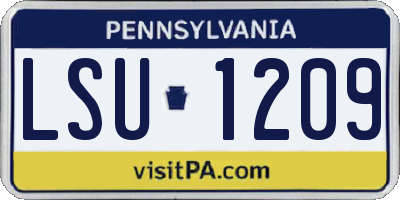 PA license plate LSU1209