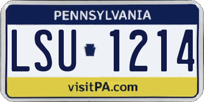 PA license plate LSU1214