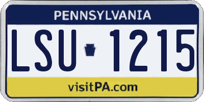 PA license plate LSU1215