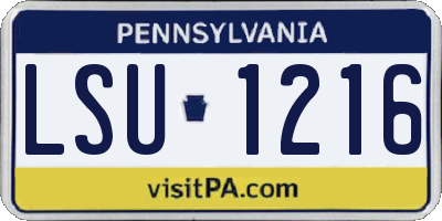 PA license plate LSU1216