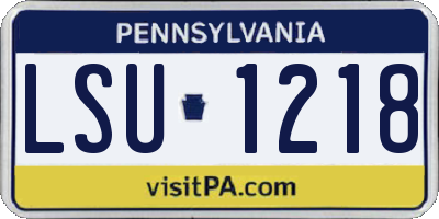 PA license plate LSU1218