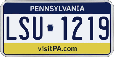 PA license plate LSU1219