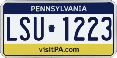 PA license plate LSU1223