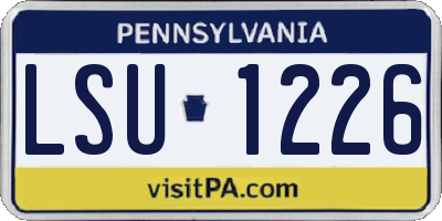 PA license plate LSU1226