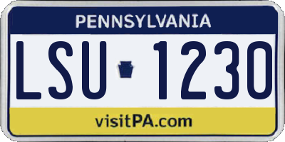 PA license plate LSU1230