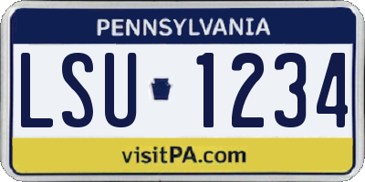 PA license plate LSU1234