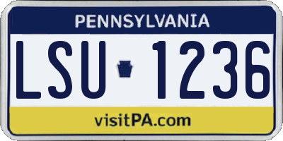 PA license plate LSU1236