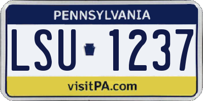 PA license plate LSU1237