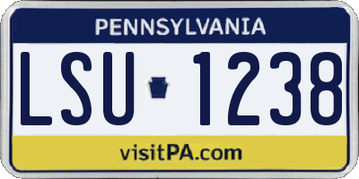 PA license plate LSU1238