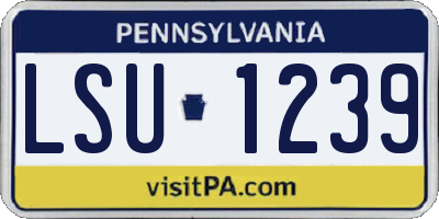 PA license plate LSU1239