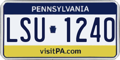 PA license plate LSU1240